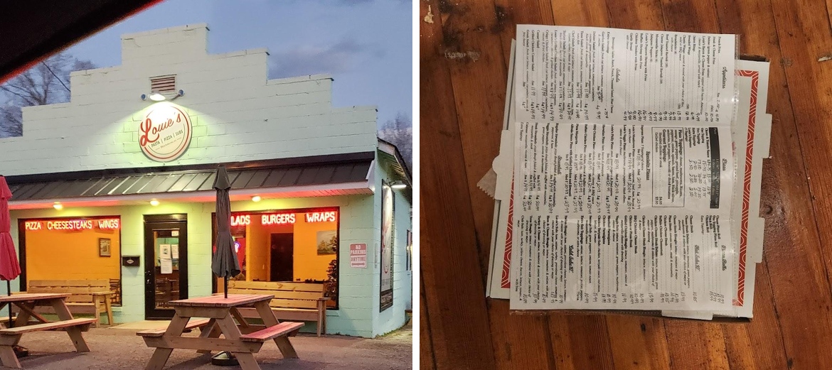 Louie's Pizza Menu