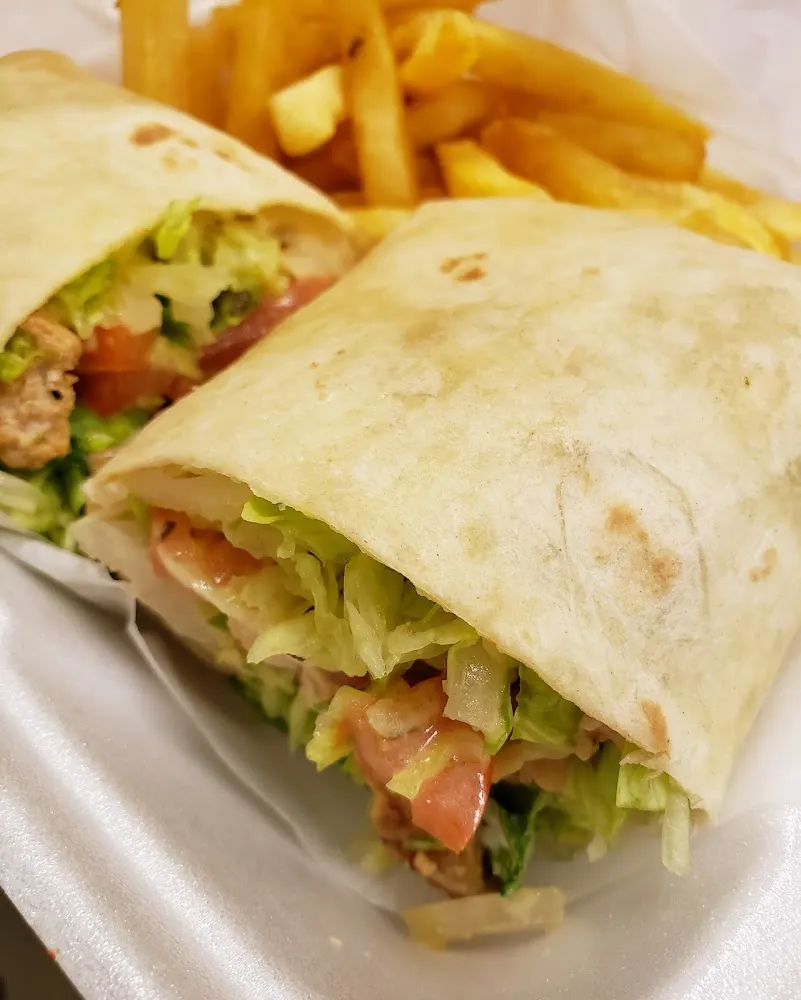 Grilled Chicken Wrap with Fries